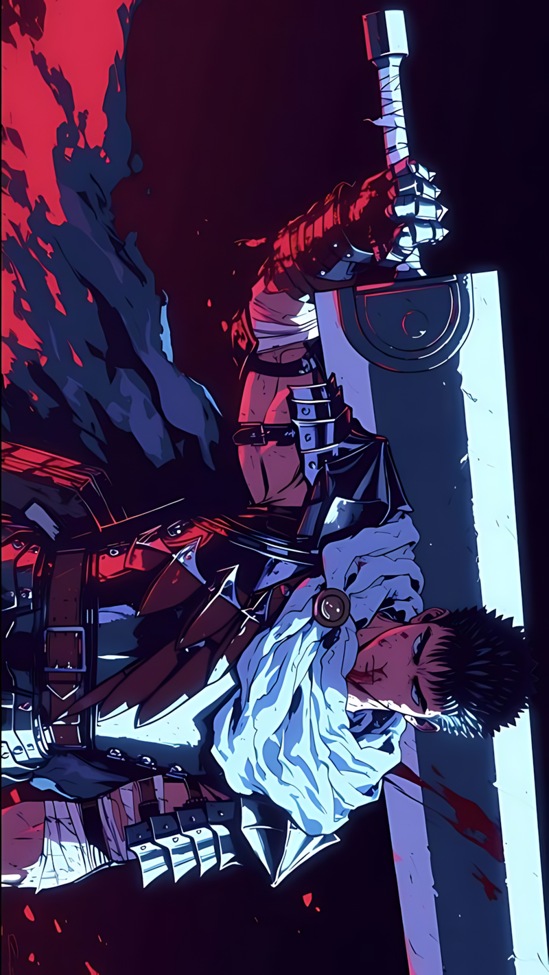 Fantasy sword poster with armored warrior holding a large dragon-themed blade