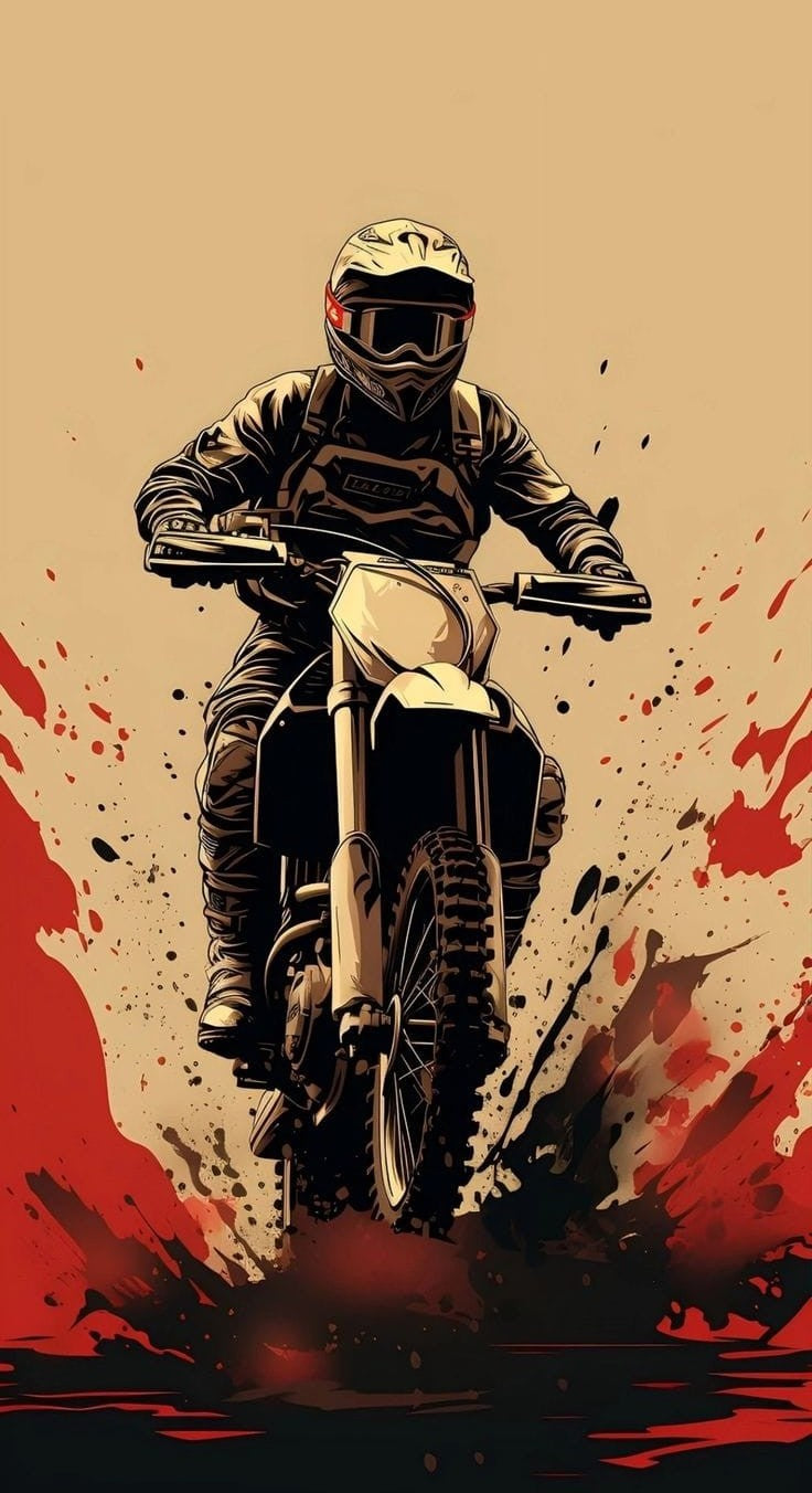 Dirt Bike & Motocross Mud Splash Aesthetic Poster | PIXBY Poster