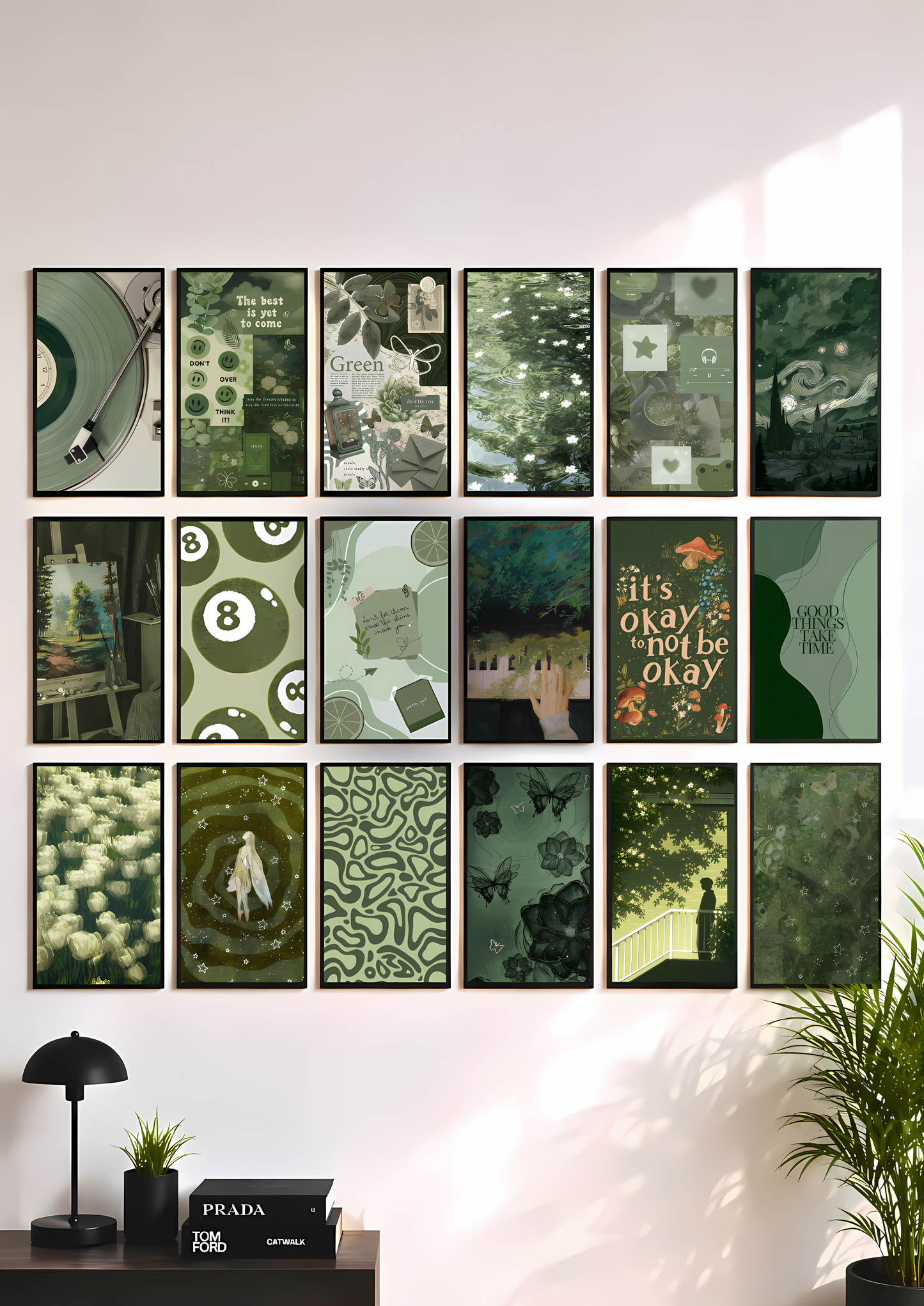 Sage Green Aesthetic Wall Collage Set | Aesthetics | PIXBY Prints