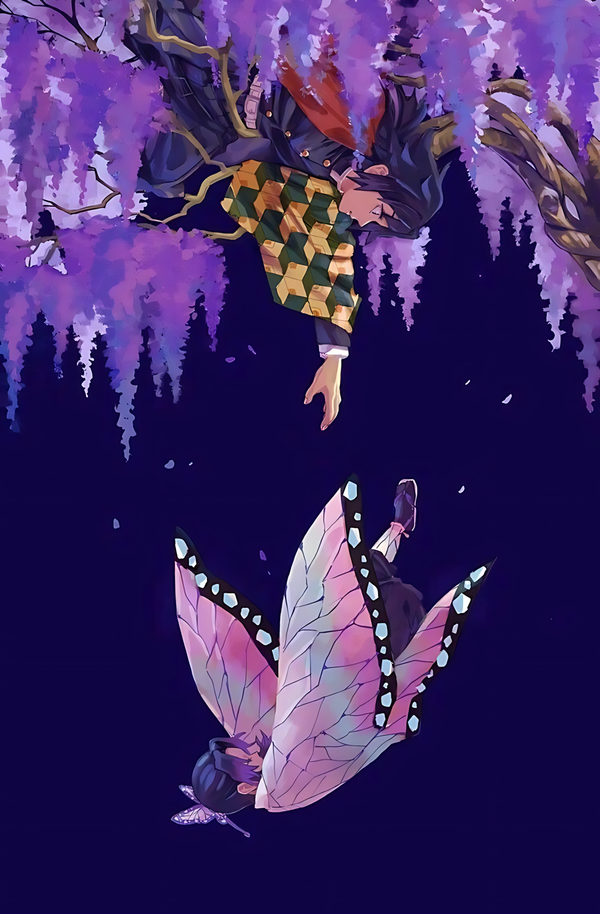 Demon Slayer: Giyu & Shinobu Wisteria Bond Poster | PIXBY Poster