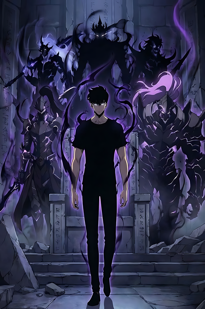 PIXBY dark purple throne poster with shadowy monarch figure and monsters