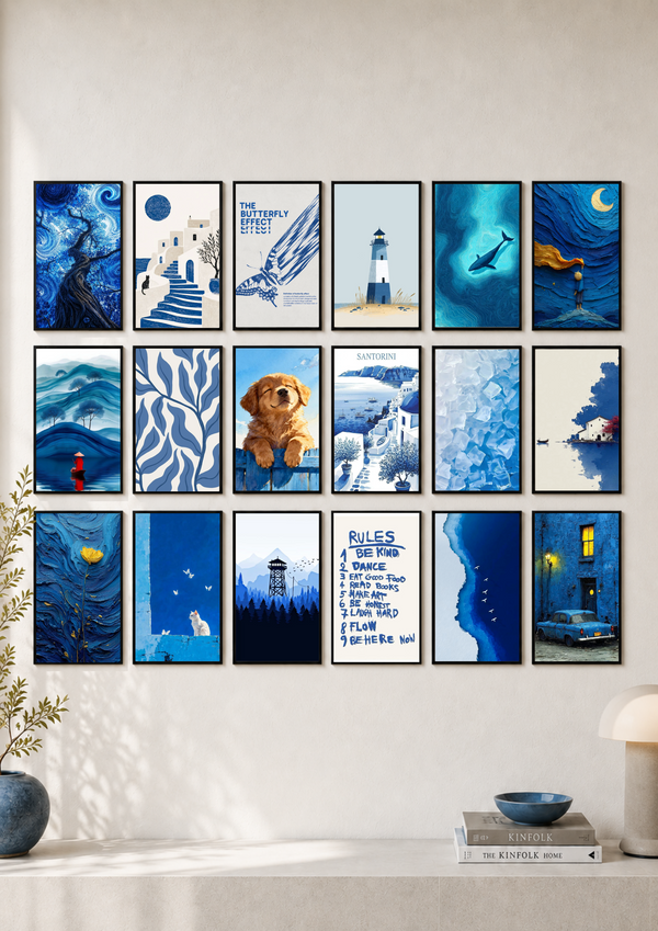 Blue Aesthetics Gallery Wall Poster Set | PIXBY Posters