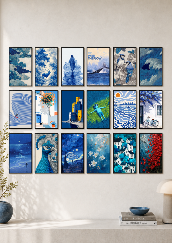Blue Aesthetic & Coastal Serenity Gallery Wall Poster Set | PIXBY Posters