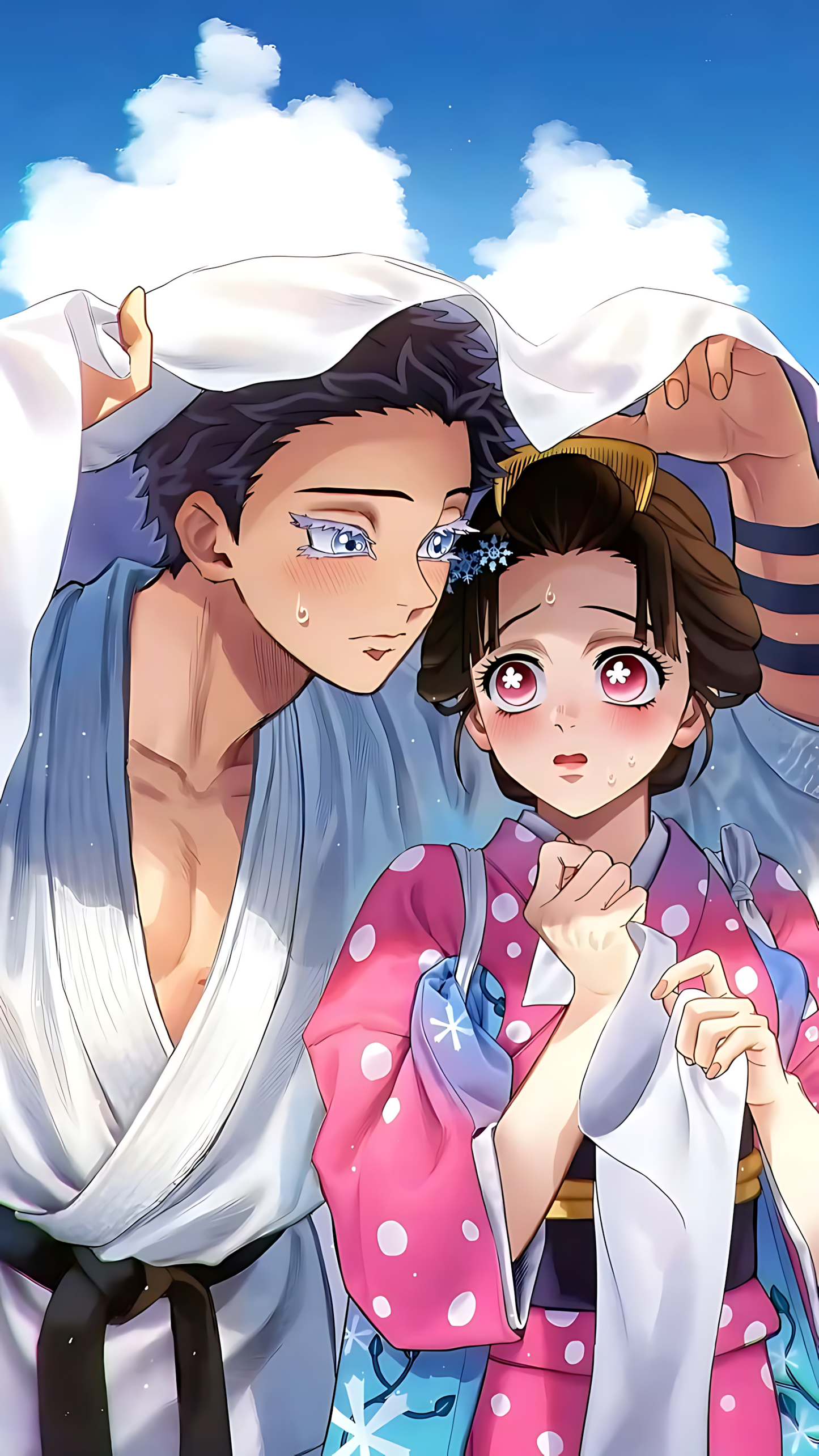 Demon Slayer: Hakuji(Akaza) & Koyuki Shared Moment Poster | PIXBY Poster