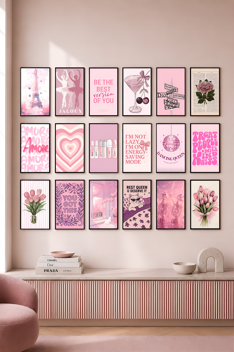 Pink Dreamscape & Chic Lifestyle: Collage Set | PIXBY Posters