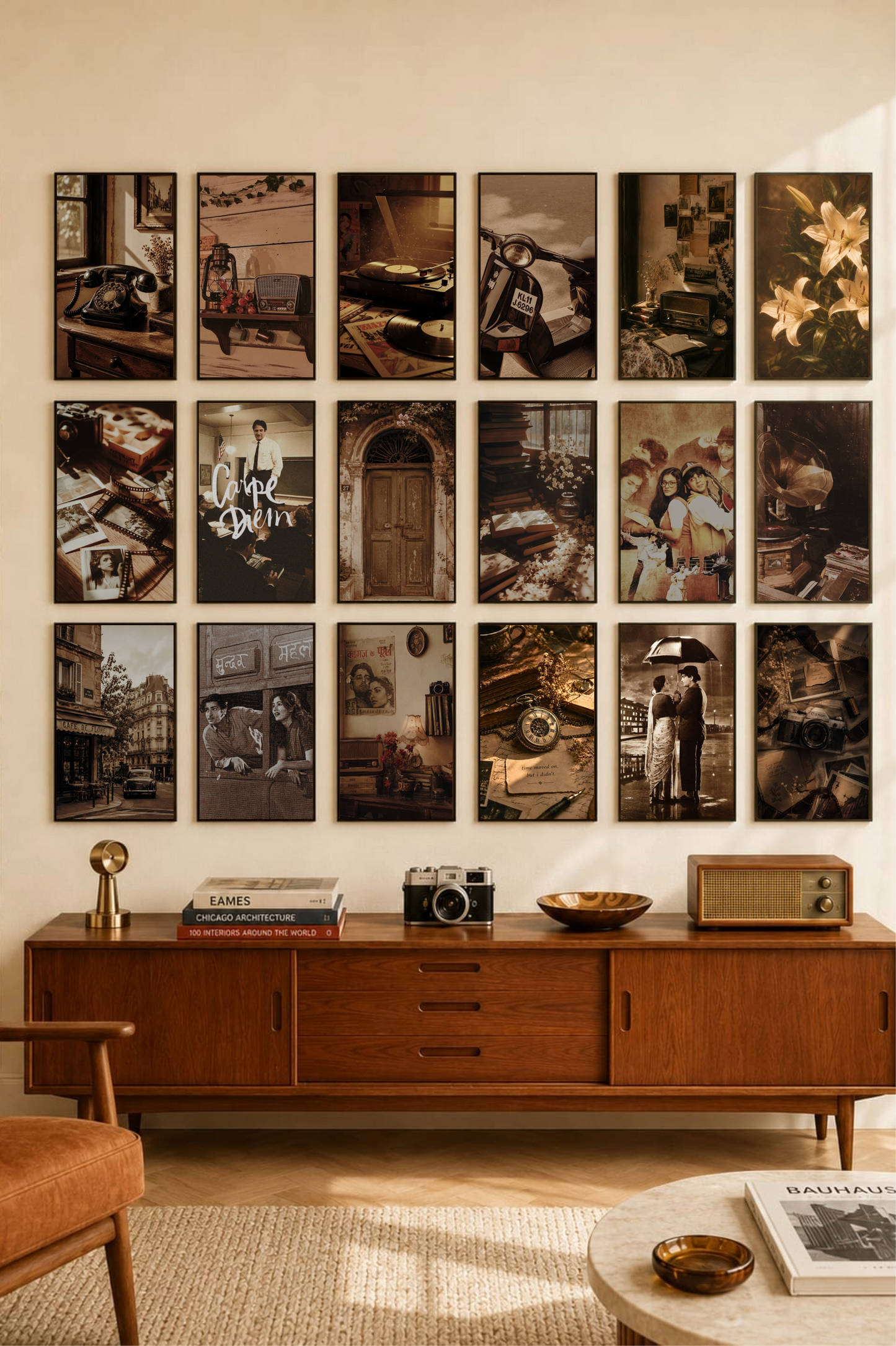 Vintage Nostalgia & Retro Aesthetic: 18-Piece Collage Set | PIXBY Posters